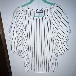 Charter Club Women’s Large Short Sleeve Striped Shirt